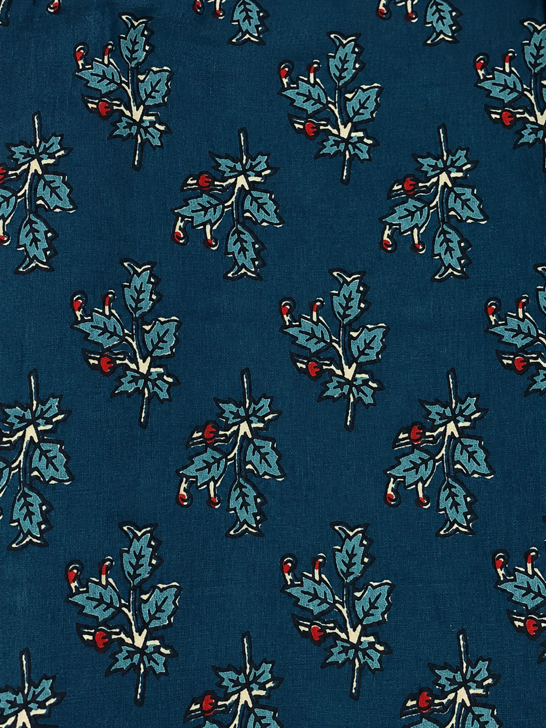 Teal Phoolwari Jaipur Cotton Suit Set