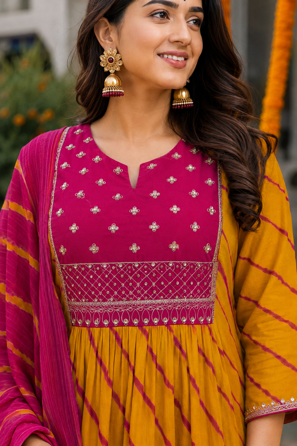 Rangrez Leheriya Cotton Suit Set