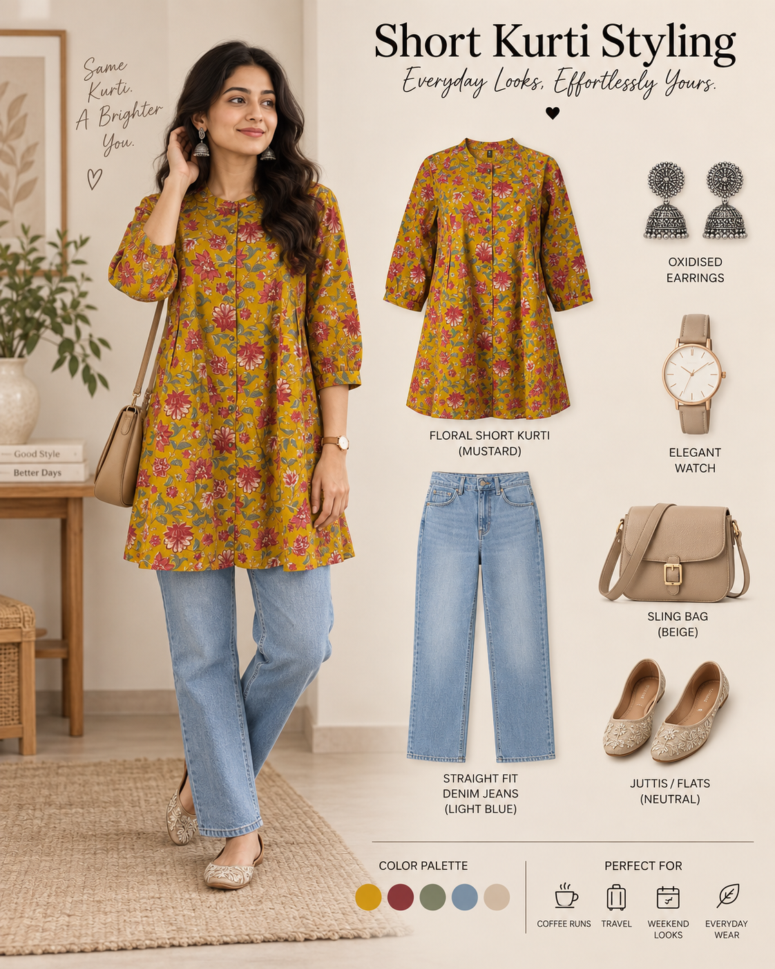 Basant Manjari Pure Cotton Short Kurti
