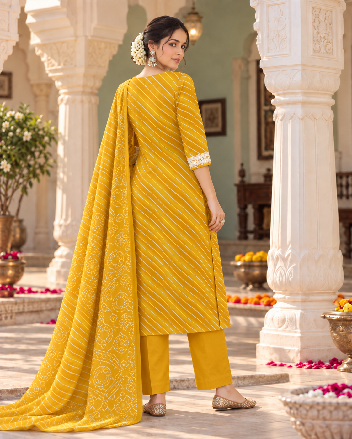 Haldi Leher Pure Cotton Suit Set