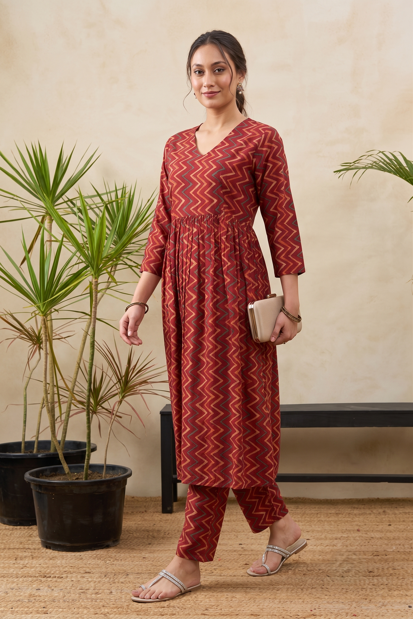 Brick Chevron Cotton Co-ord Set