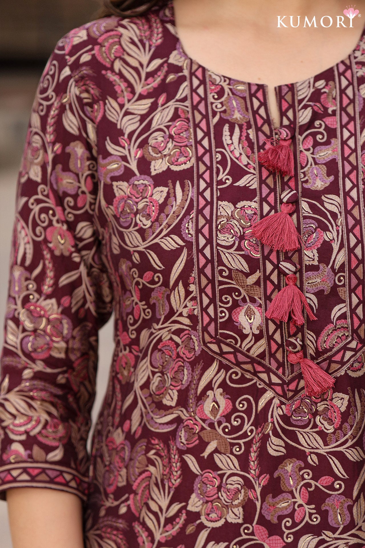 Dark Sienna Floral Print Suit Set
