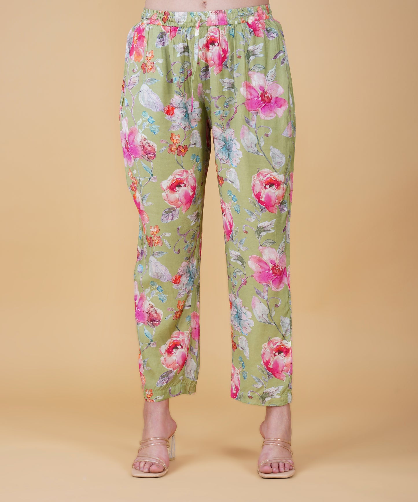 Green Floral Muslin cord set