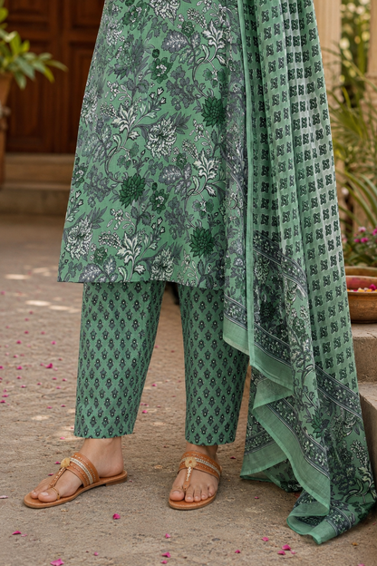 Sage Madhuban Cotton Suit Set