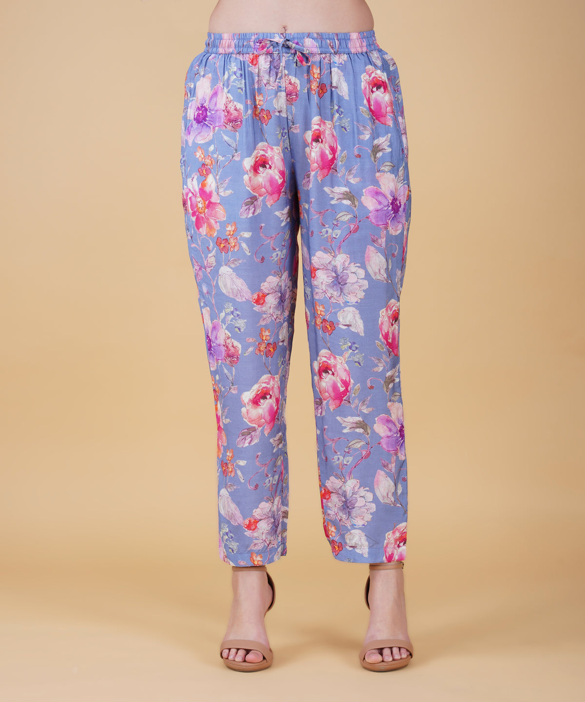 Blue Floral Muslin cord set