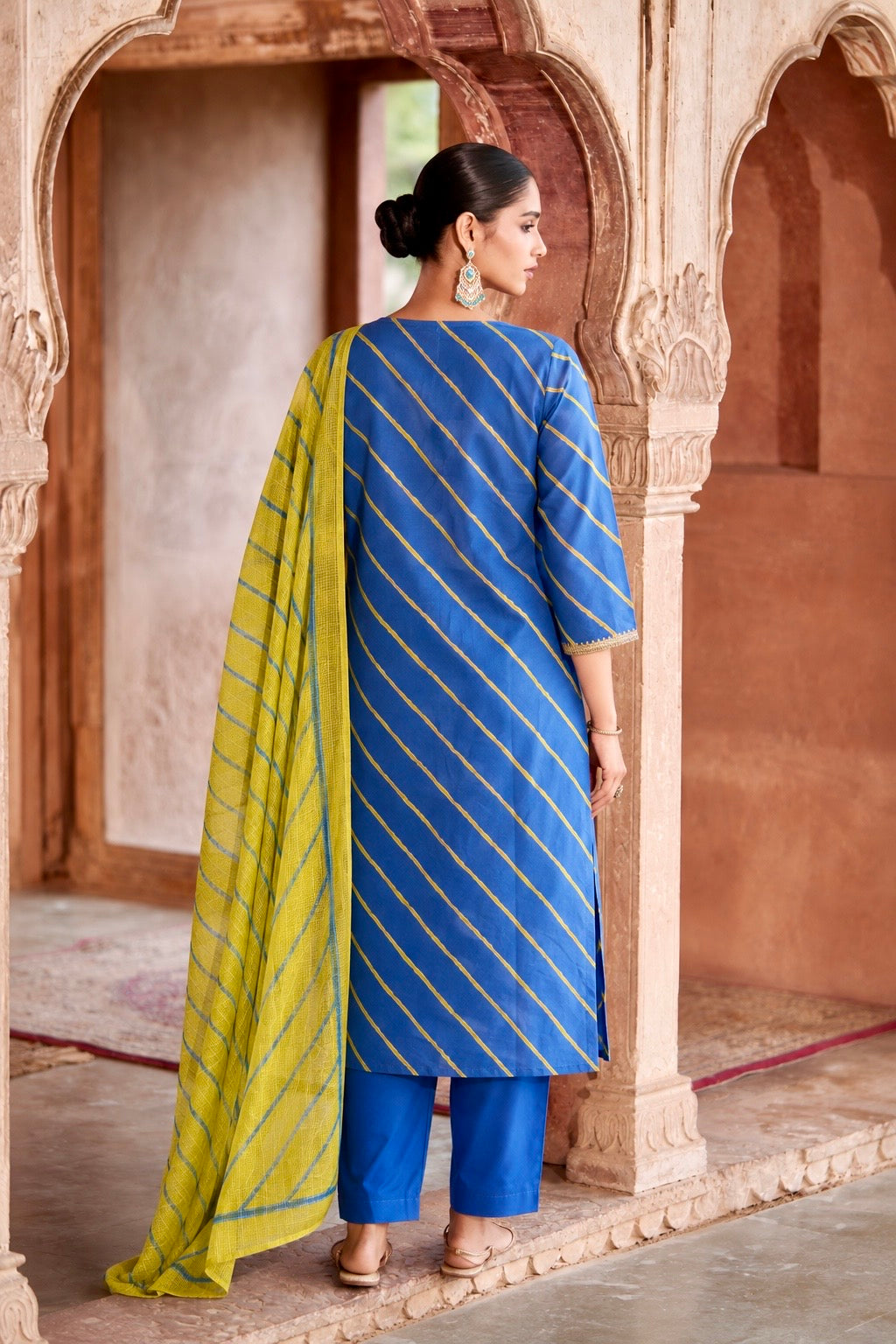 Neel Basant Leheriya Handwork Pure Cotton Suit Set