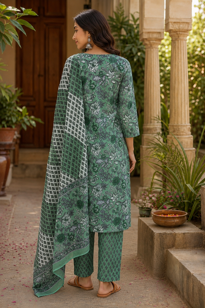 Sage Madhuban Cotton Suit Set
