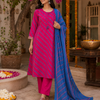 Gulabi Neel Leheriya Cotton Suit Set