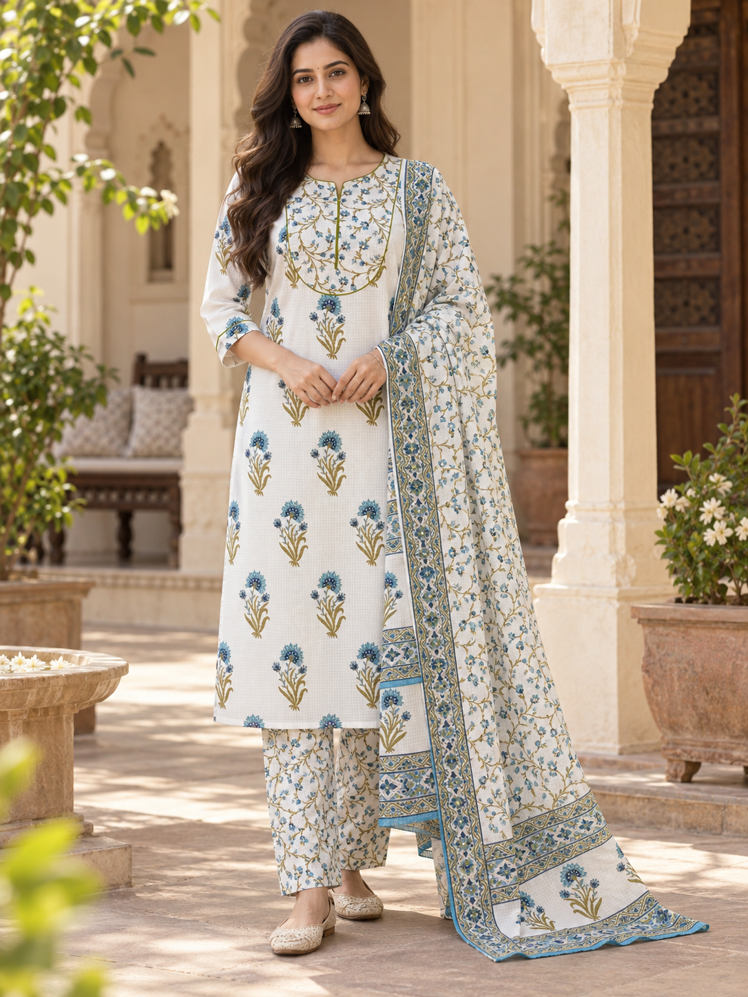 Noor Bagh Pure Cotton Suit Set