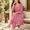 Rosé Flora Dori Embroidery Cotton Flex Co-ord Set