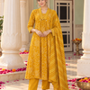 Haldi Bandhej Pure Cotton Suit Set