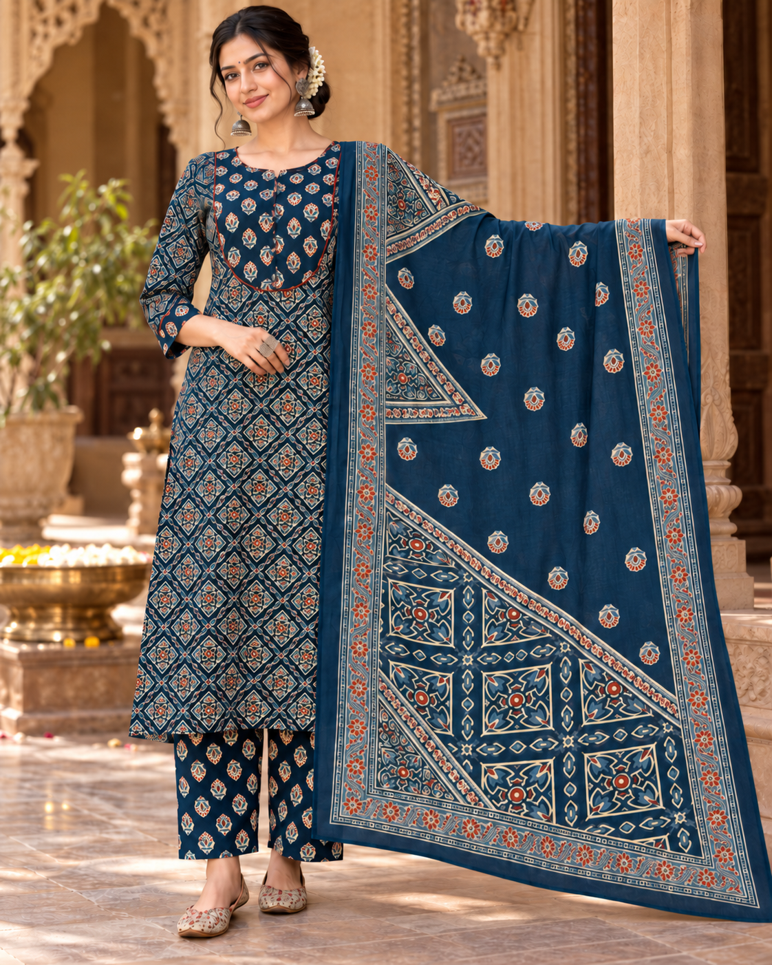 Chaukhat Pure Cotton Suit Set