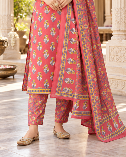 Gulabi Dori Work Pure Cotton Suit Set