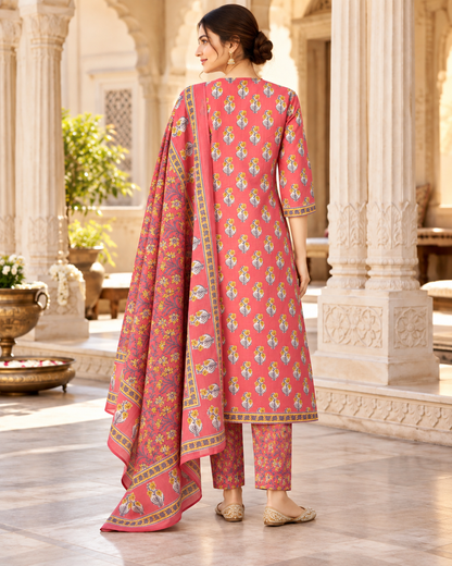 Gulabi Dori Work Pure Cotton Suit Set