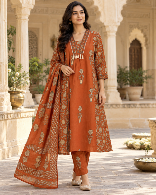Amer Bagh Dhaaga Handwork Pure Cotton Suit Set