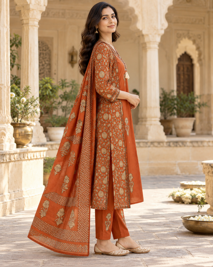 Amer Bagh Dhaaga Handwork Pure Cotton Suit Set