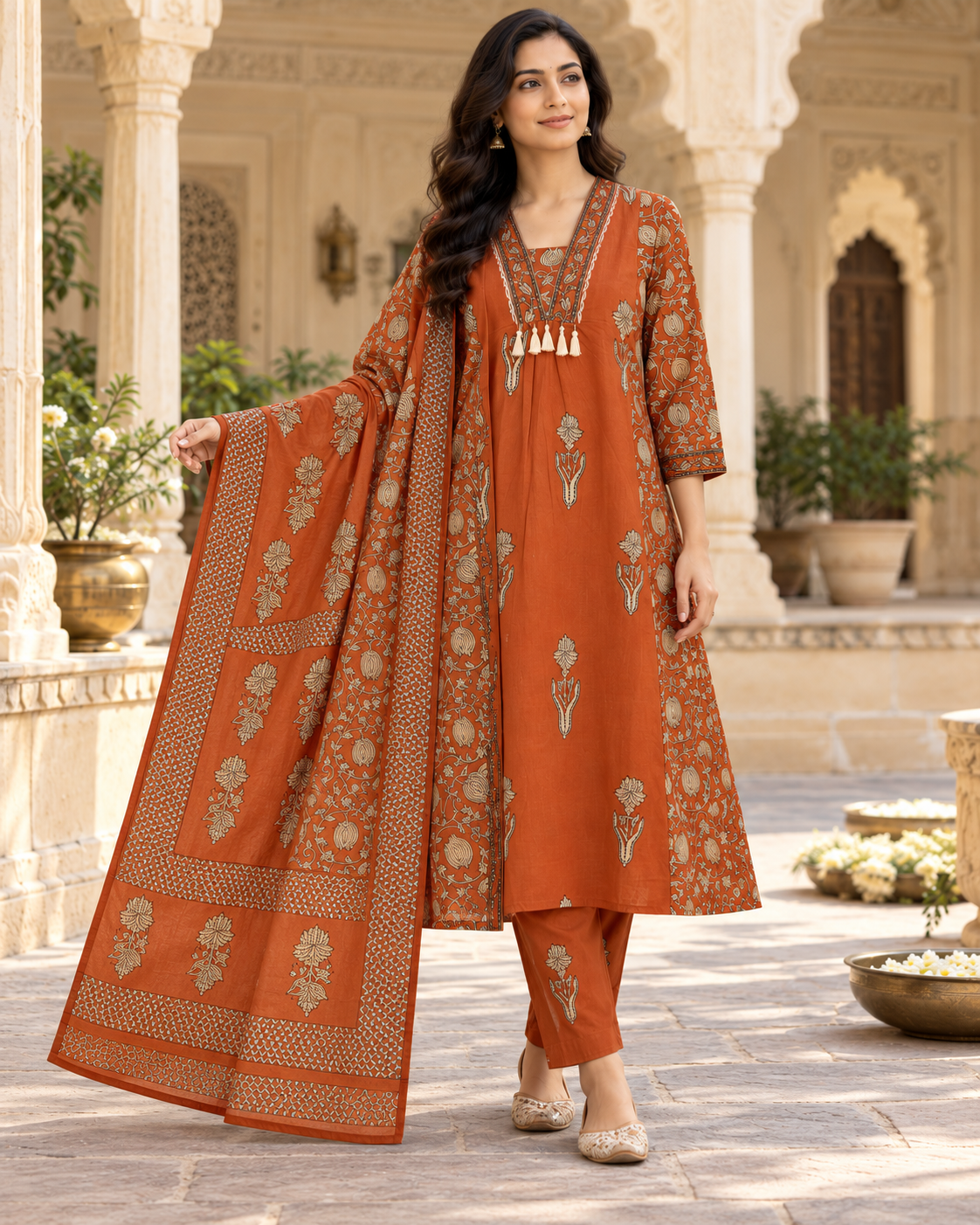Amer Bagh Dhaaga Handwork Pure Cotton Suit Set