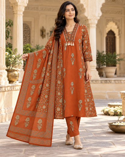 Amer Bagh Dhaaga Handwork Pure Cotton Suit Set