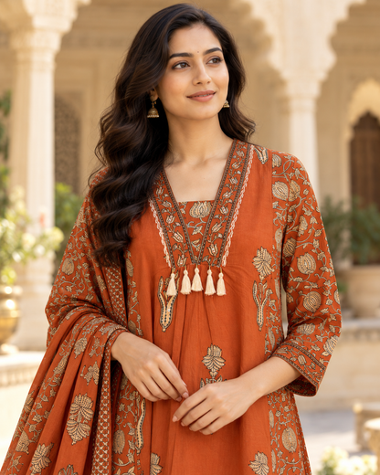 Amer Bagh Dhaaga Handwork Pure Cotton Suit Set