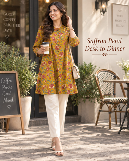 Basant Manjari Pure Cotton Short Kurti