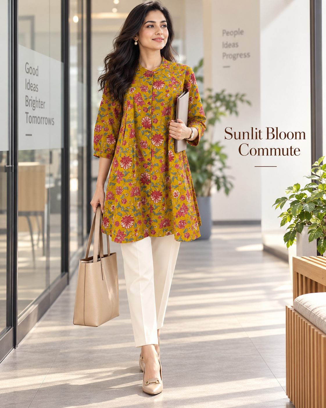 Basant Manjari Pure Cotton Short Kurti