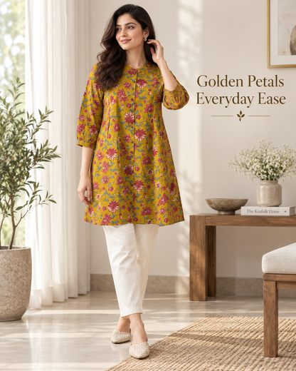 Basant Manjari Pure Cotton Short Kurti
