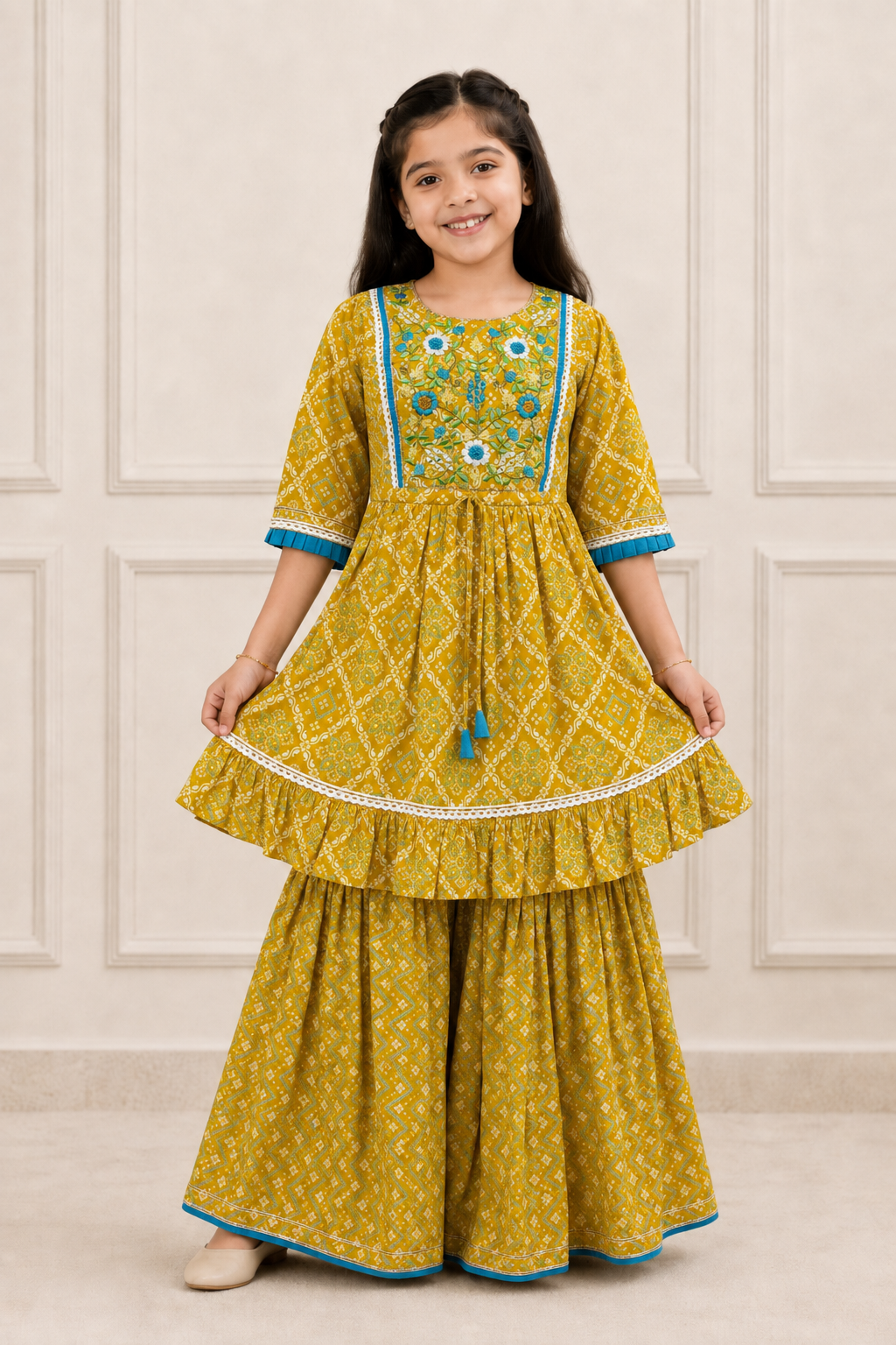 Peeli Titli Girls Sharara Set