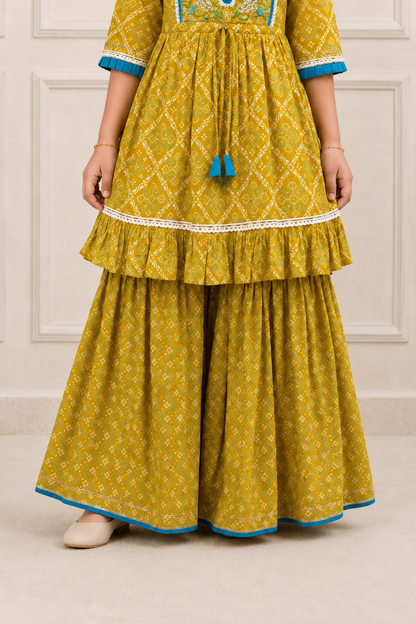 Peeli Titli Girls Sharara Set