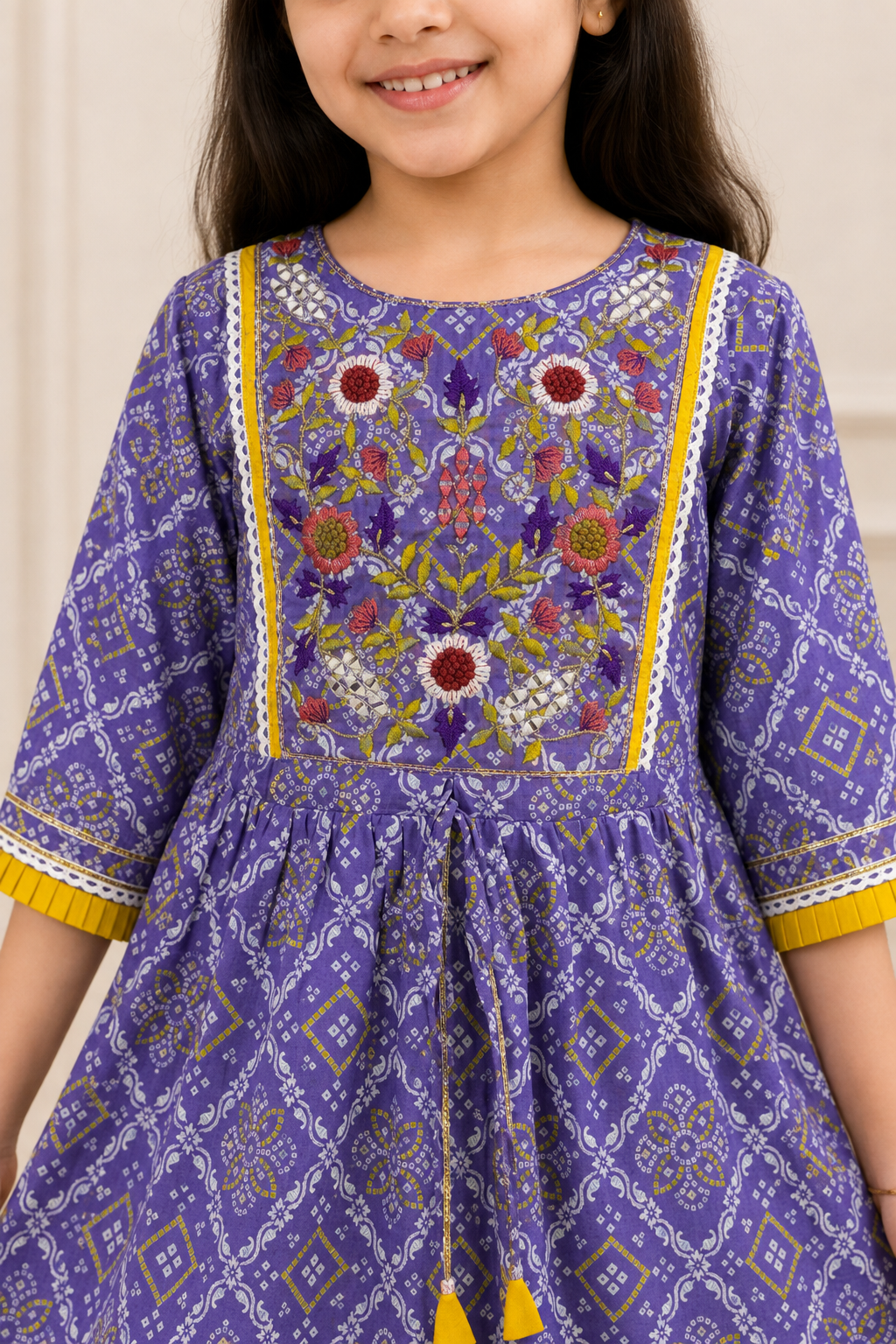 Purple Pari Girls Sharara Set