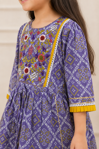 Purple Pari Girls Sharara Set
