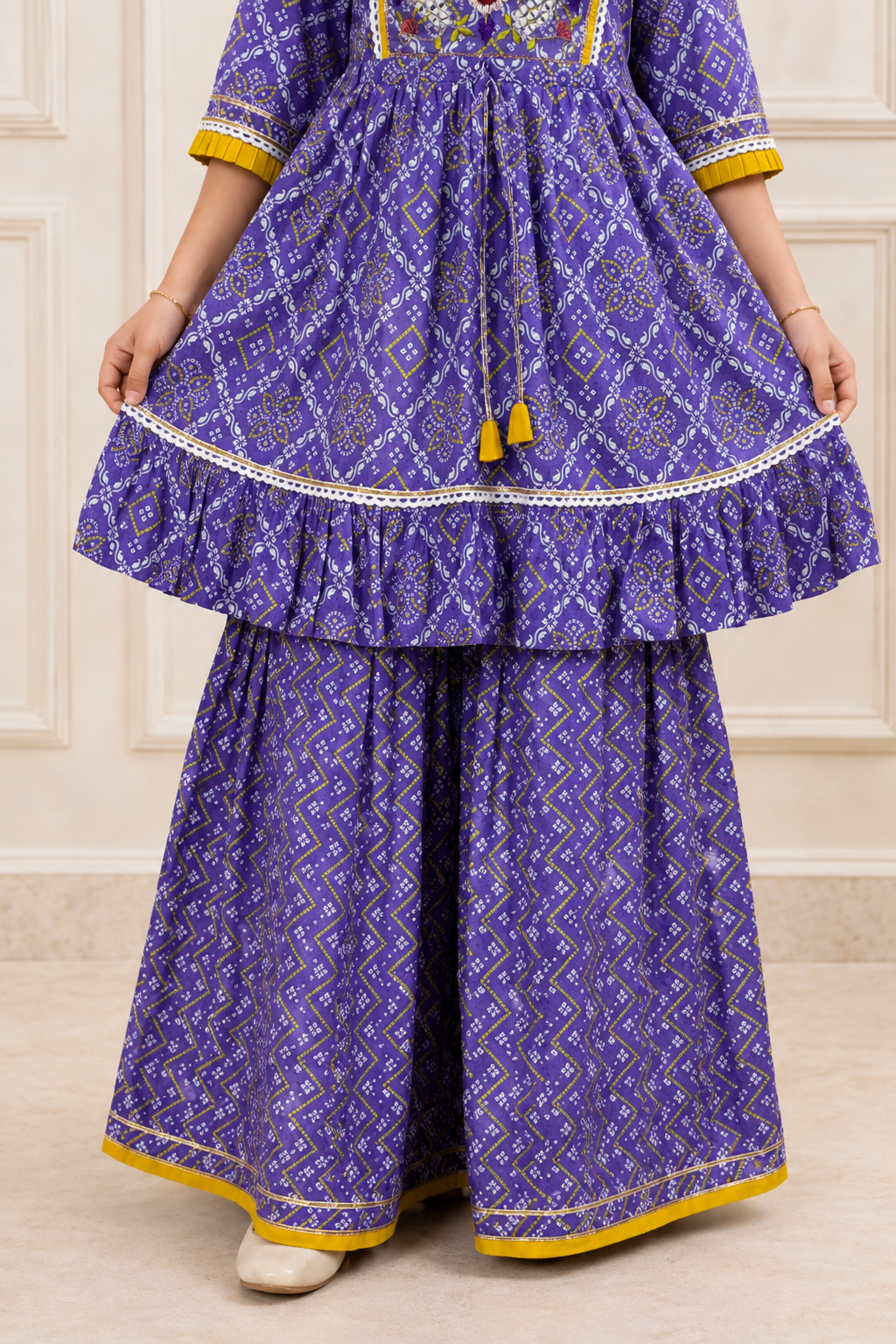 Purple Pari Girls Sharara Set
