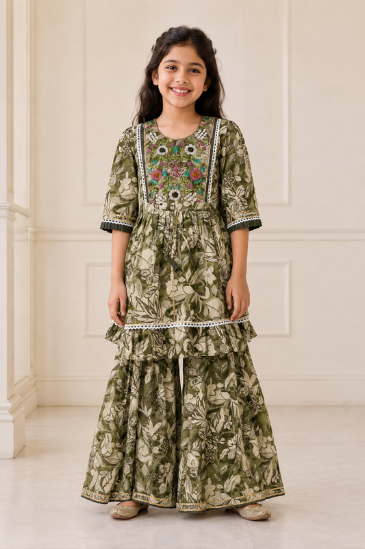 Pista Gudiya Girls Sharara Set