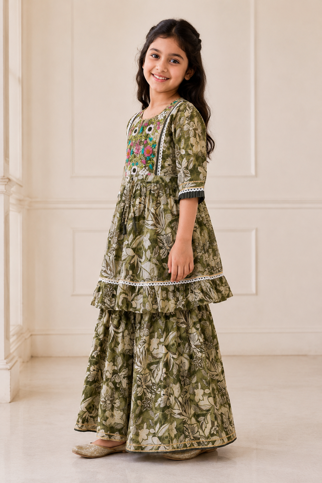 Pista Gudiya Girls Sharara Set