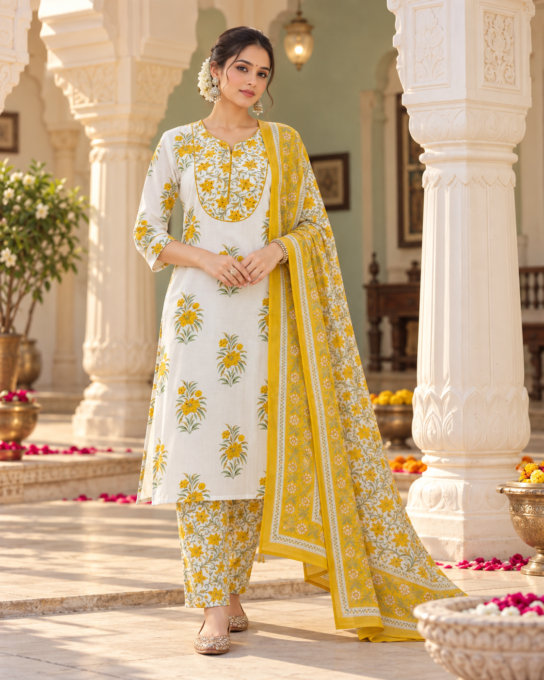 Sunehri Phool Pure Cotton Suit Set
