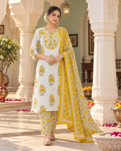 Sunehri Phool Pure Cotton Suit Set