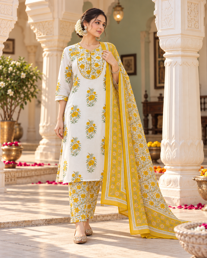 Sunehri Phool Pure Cotton Suit Set