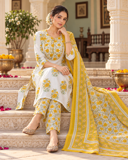 Sunehri Phool Pure Cotton Suit Set