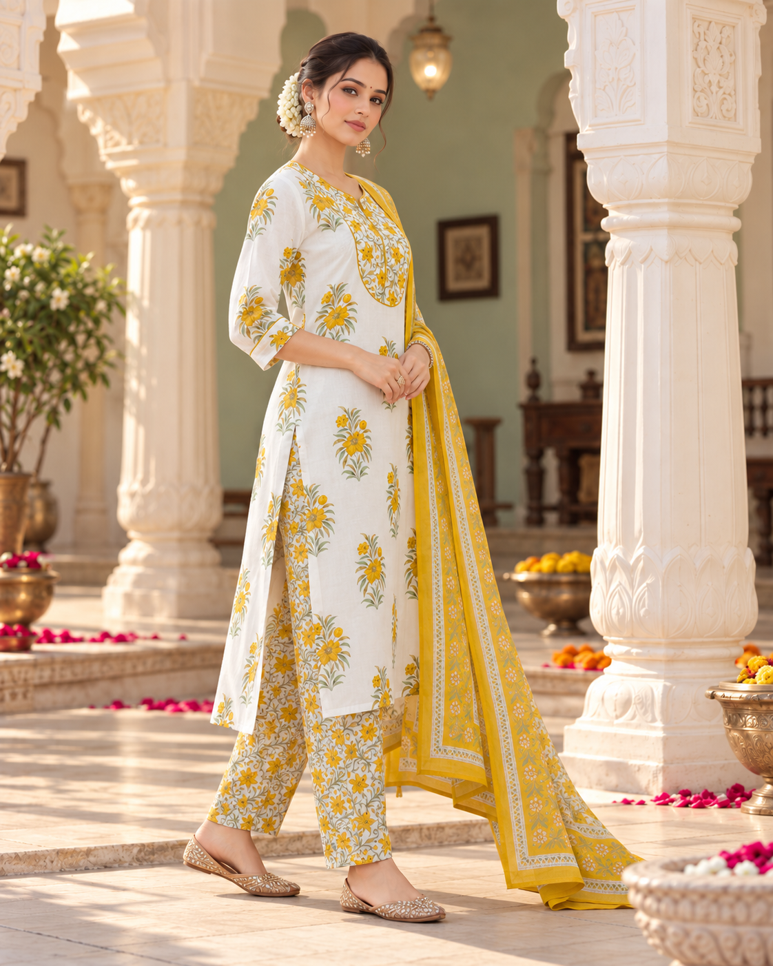 Sunehri Phool Pure Cotton Suit Set
