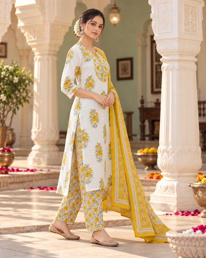 Sunehri Phool Pure Cotton Suit Set