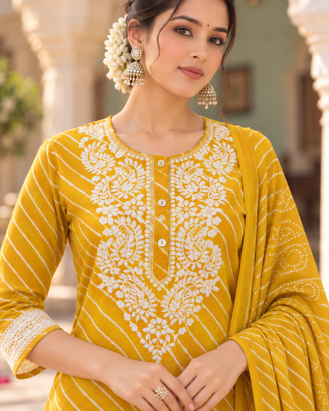Haldi Leher Pure Cotton Suit Set