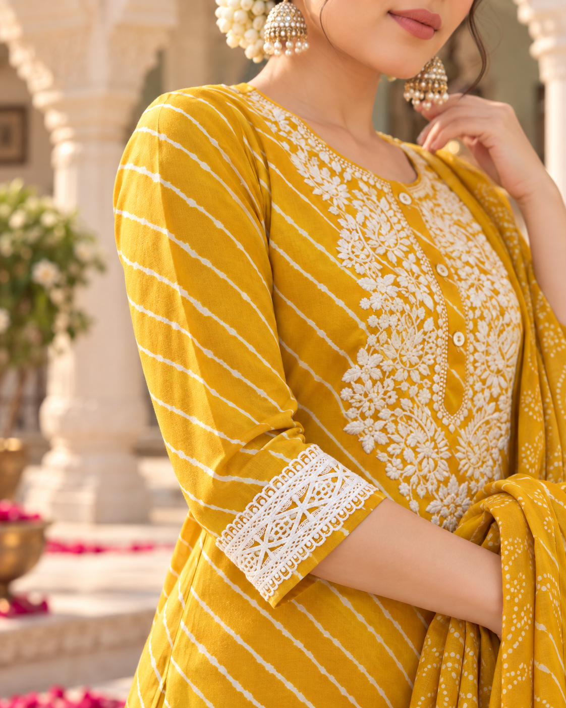 Haldi Leher Pure Cotton Suit Set