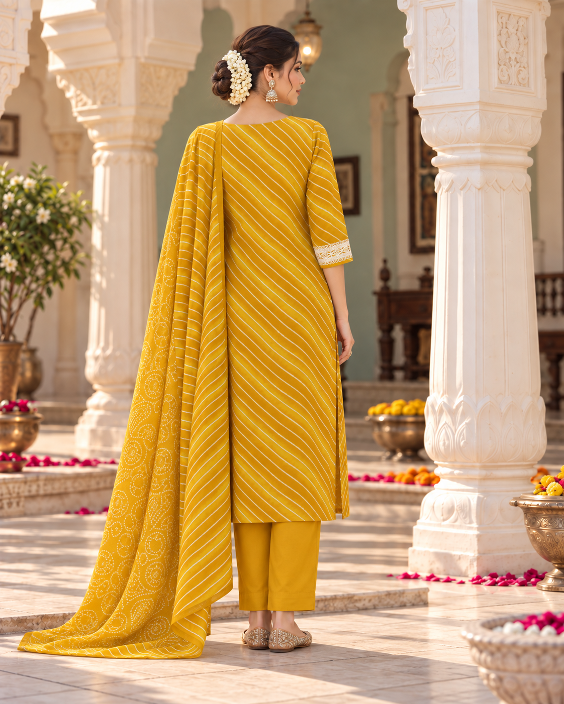 Haldi Leher Pure Cotton Suit Set