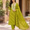 Mehendi Leher Pure Cotton Suit Set