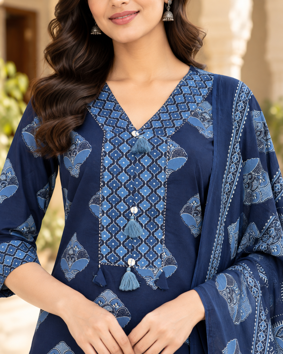 Indigo Meher Pure Cotton Suit Set
