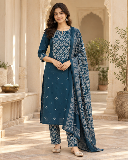 Neel Bandhej Pure Cotton Suit Set