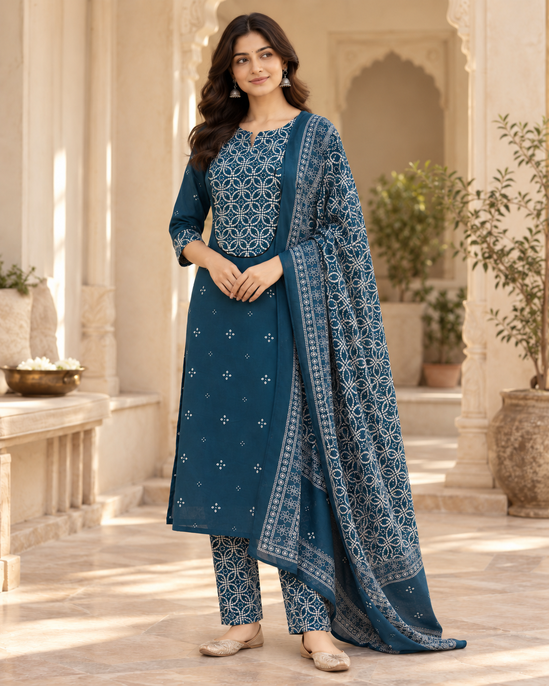 Neel Bandhej Pure Cotton Suit Set