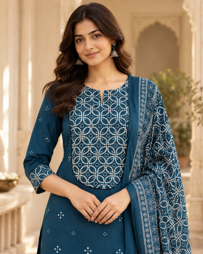 Neel Bandhej Pure Cotton Suit Set