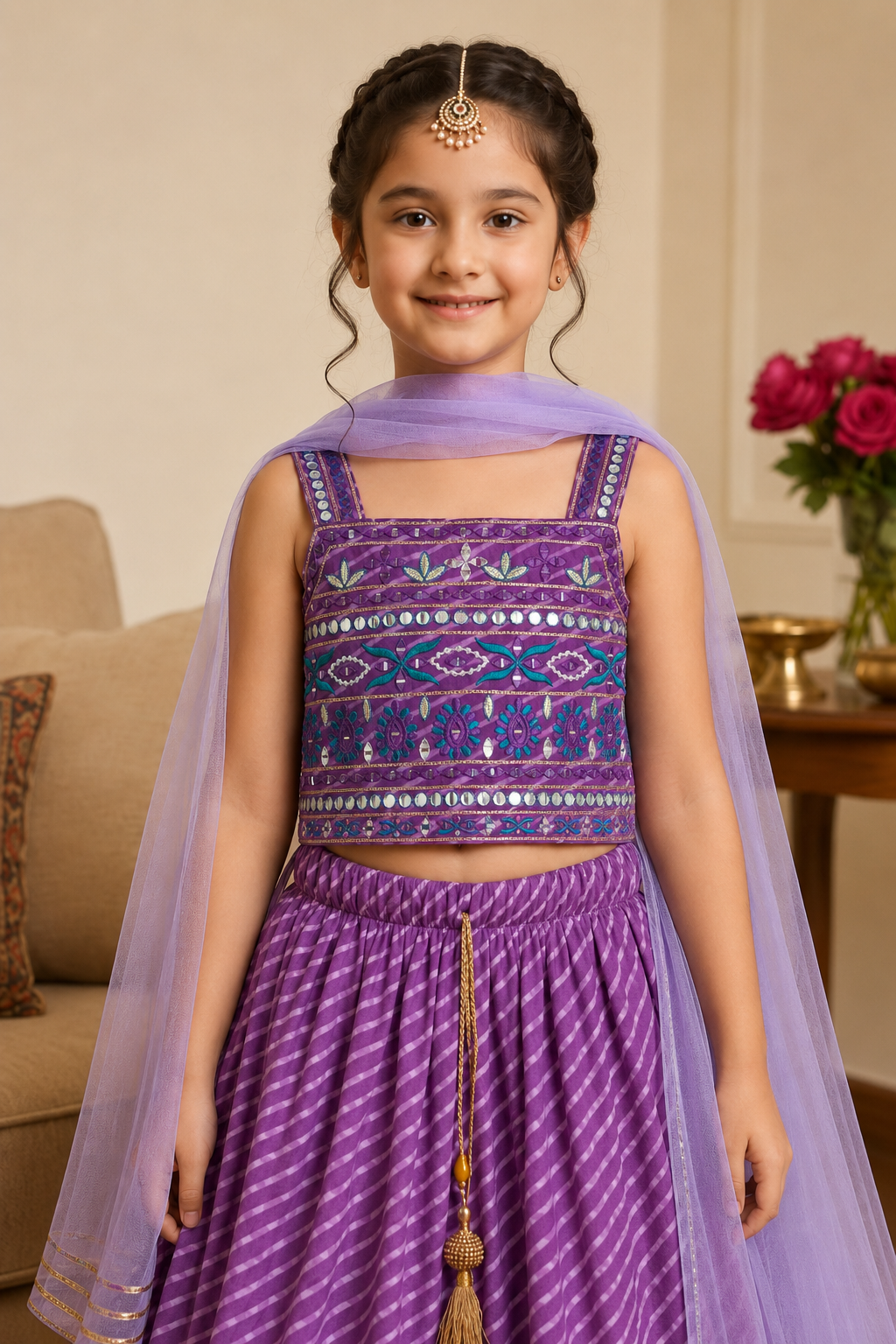 Jamuni Shaam Girls Lehenga Set