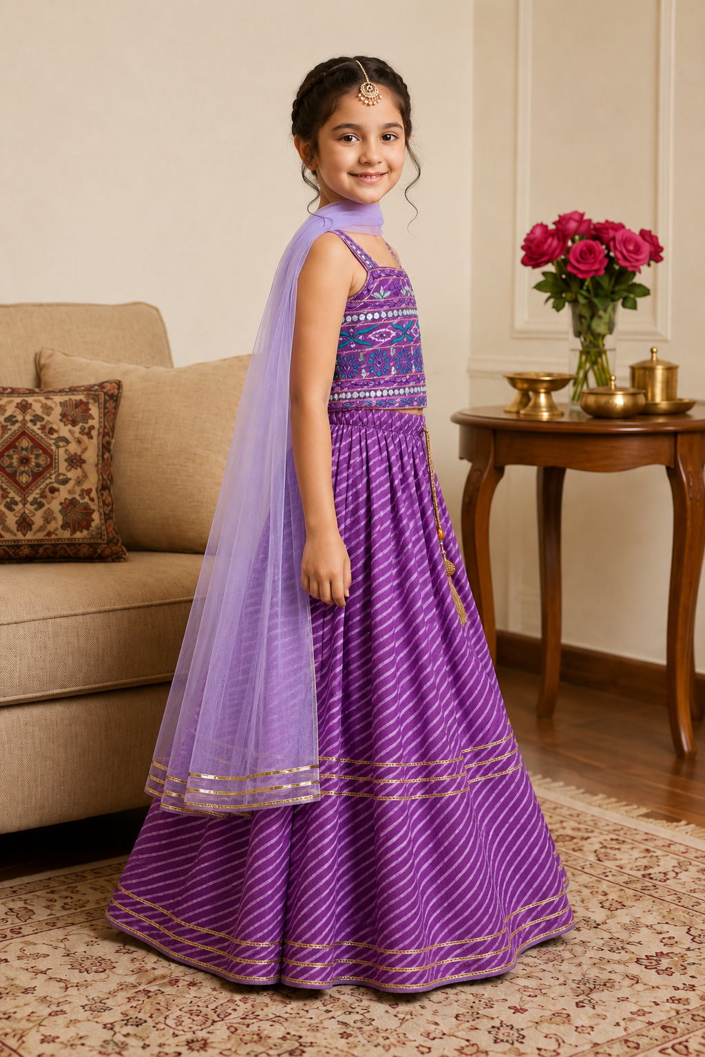 Jamuni Shaam Girls Lehenga Set
