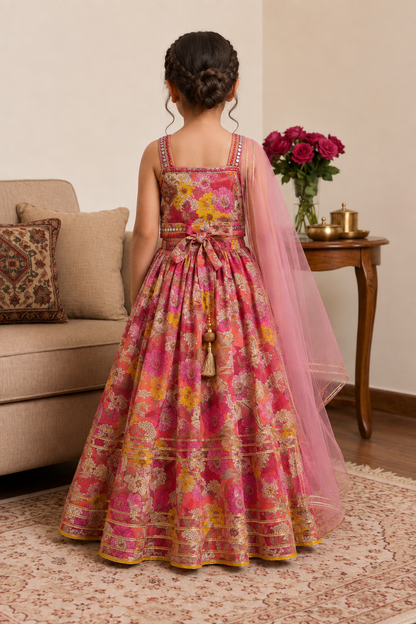 Kesari Utsav Girls Lehenga Set